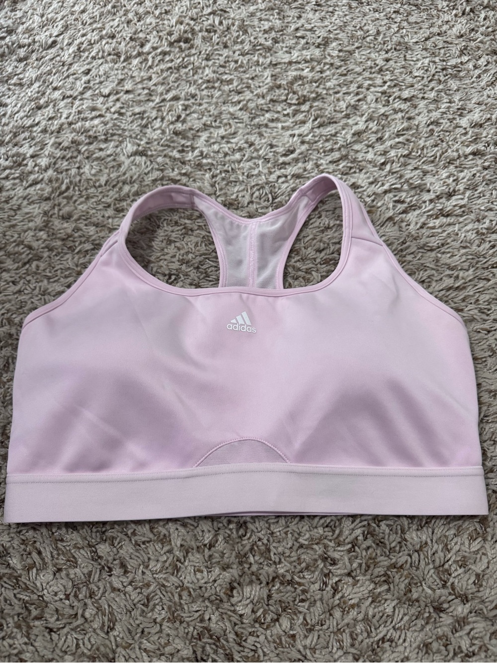 adidas Pink Racerback Sports Bra Built-In Support